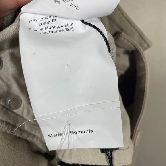 Marc Cain Womens 3/8 US Khaki Straight Leg Jeans Pants Tan Cotton Blend Pockets - Picture 13 of 15